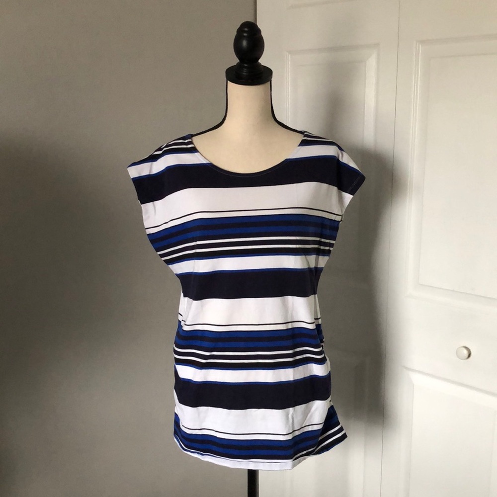 BUMP START By Motherhood Maternity Stripes Tunic Top | XL